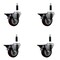 Service Caster 3.5'' Maroon Poly Swivel 7/8'' Expanding Stem Caster Set with Brake, 4PK SCC-EX20S3514-PPUB-MRN-PLB-78-4 - alternate 1